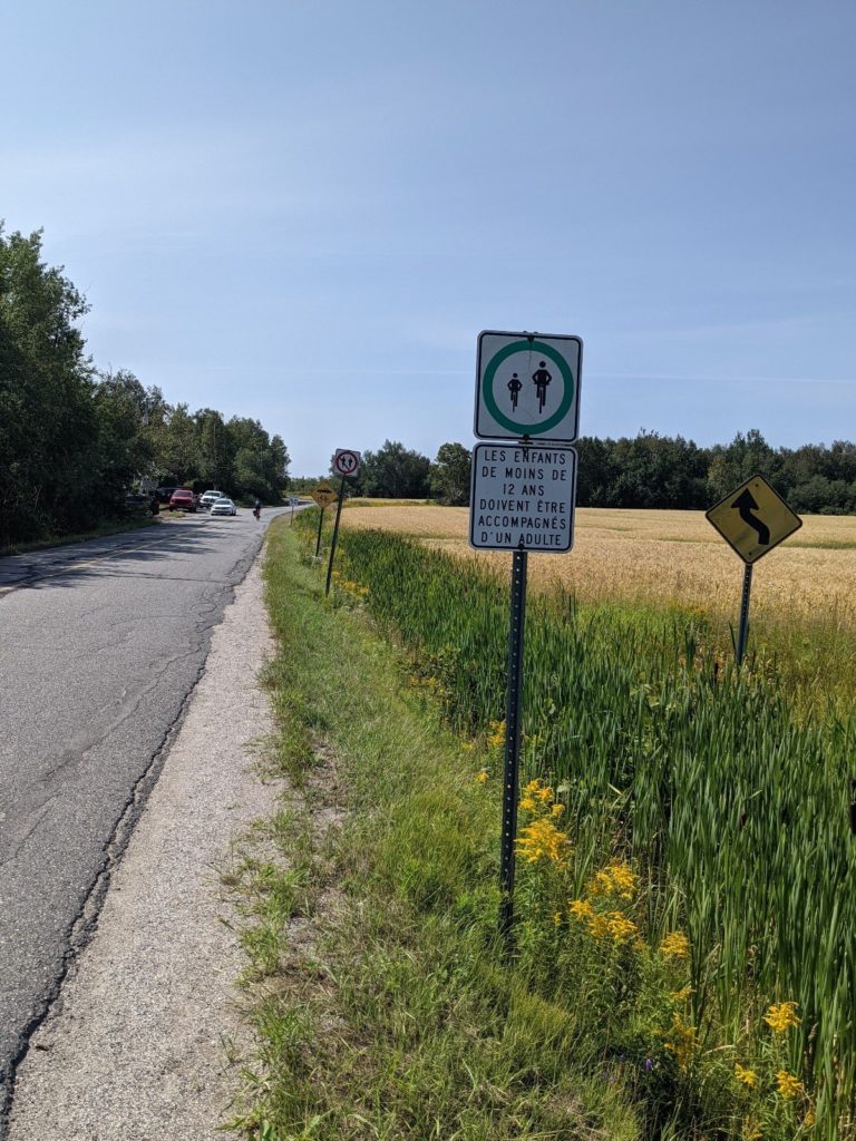 Cycling road safety infrastructure - Veloroute Des Bleuets , Quebec