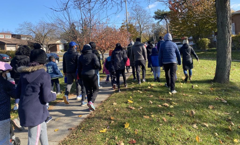 Group on Community Walk at Hillmount Public School.
