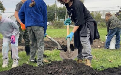 Grade 3 and 4 Students Plant Pollinator Gardens in the Community of Kahnawà:ke, near Montréal, Québec