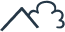 icon of roof and tree in blue