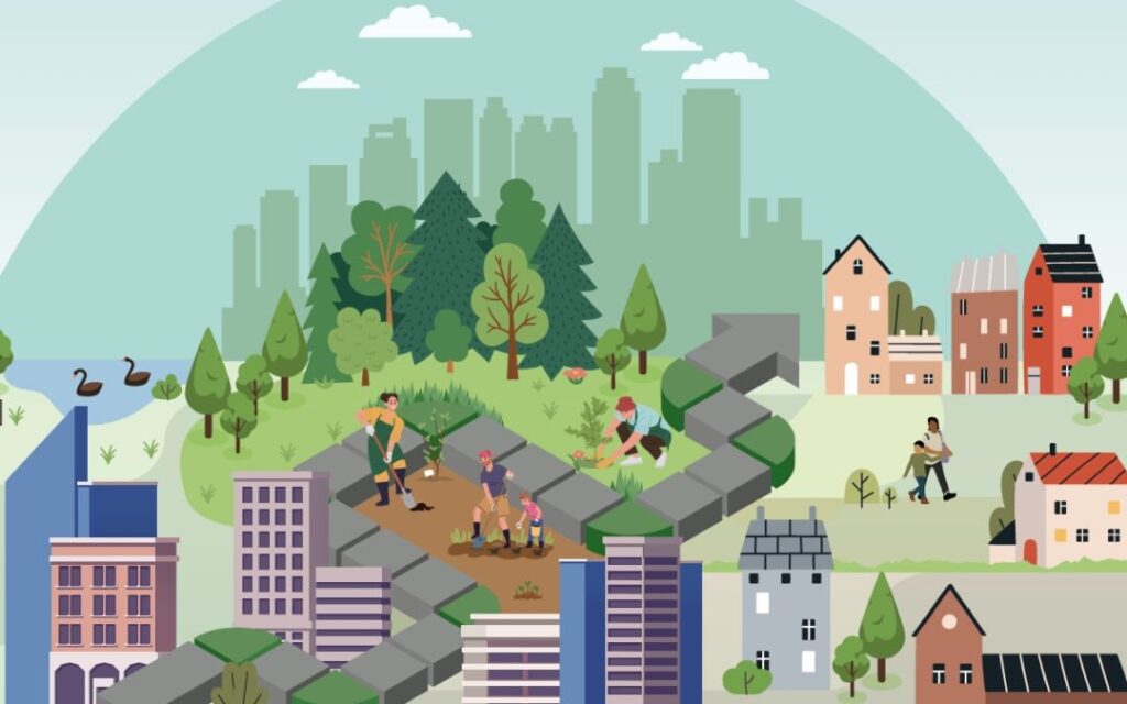 A graphic section of the Seeds for Change report cover.