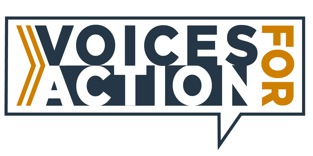 Voices for Action logo inside speech bubble